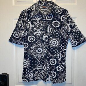 rrr Russ Togs Inc Vintage Elbow Length Women’s Floral Blouse Sz L